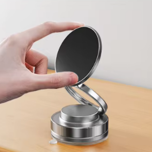 Support Téléphone Magnétique Pliable 2-en-1 Voiture & Bureau avec Ventouse Puissante - Universel et Élégant