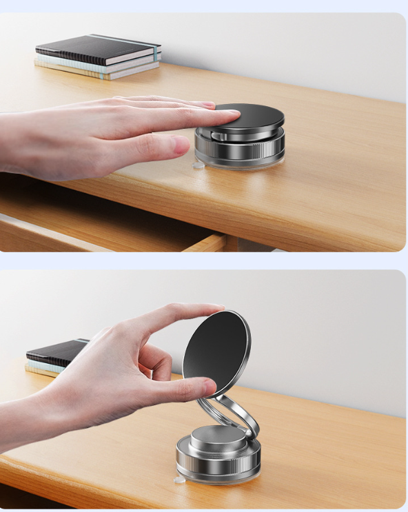 Support Téléphone Magnétique Pliable 2-en-1 Voiture & Bureau avec Ventouse Puissante - Universel et Élégant